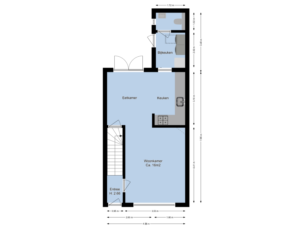 View floorplan of Begane grond of Oude Loosdrechtseweg 49