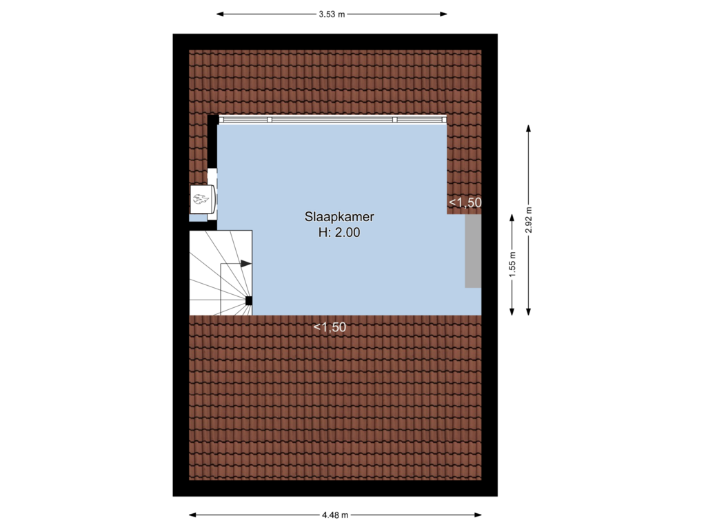 View floorplan of Tweede verdieping of Oude Loosdrechtseweg 49