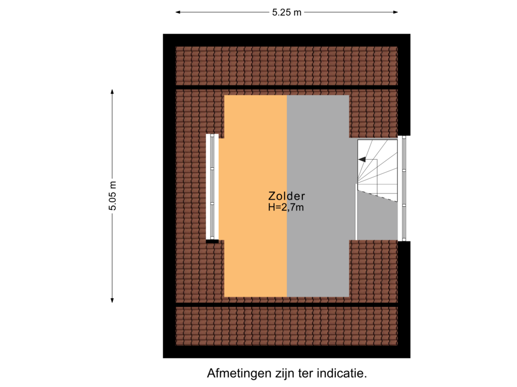 Bekijk plattegrond van Zolder van Rijnstraat 72