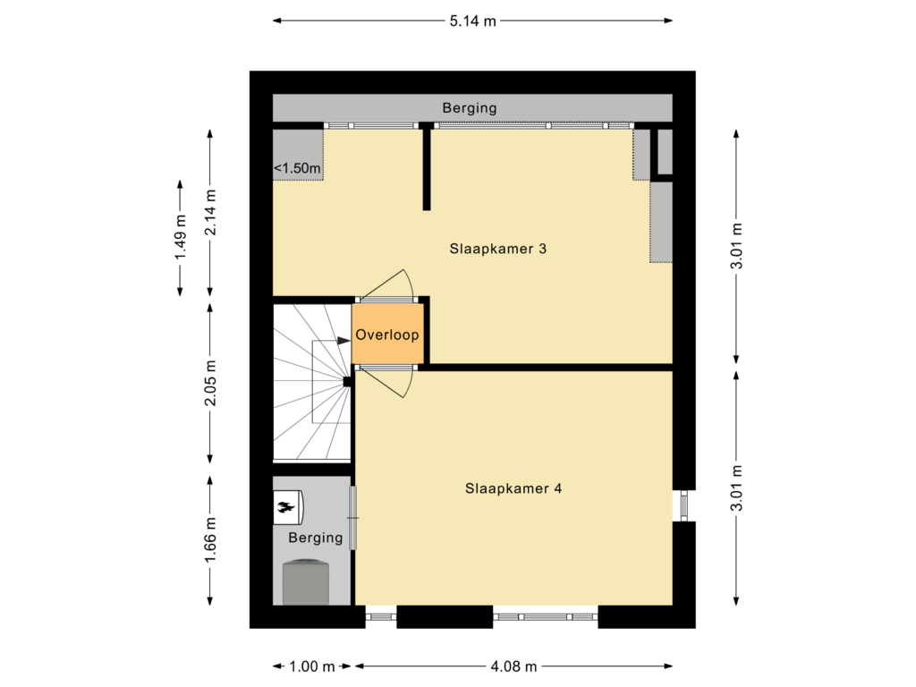 Bekijk plattegrond van Tweede verdieping van Henriëtte Bosmanslaan 2