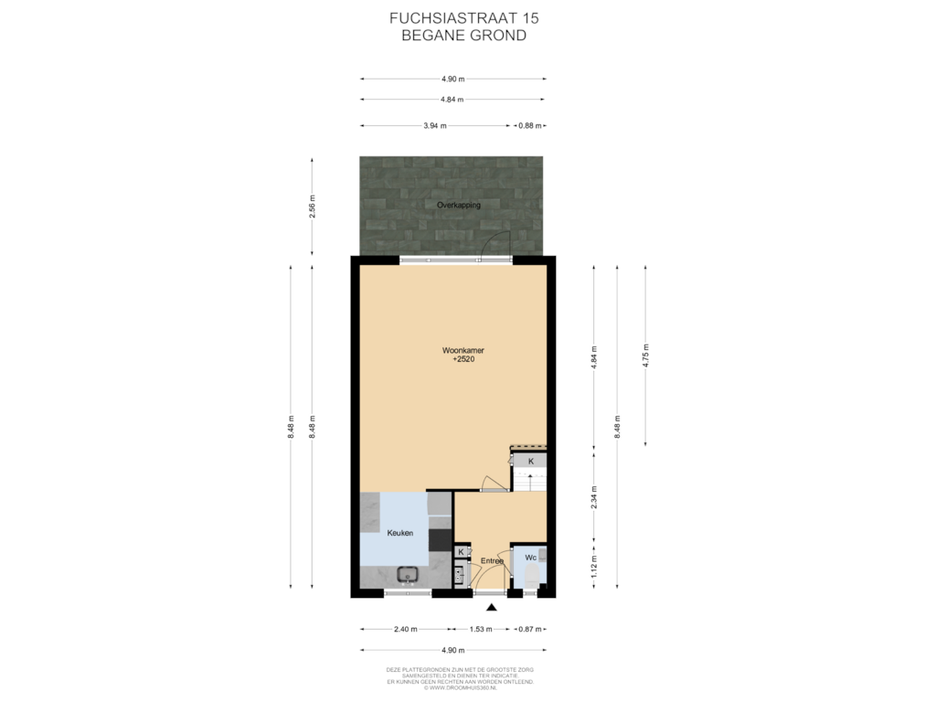 Bekijk plattegrond van Begane grond van Fuchsiastraat 15