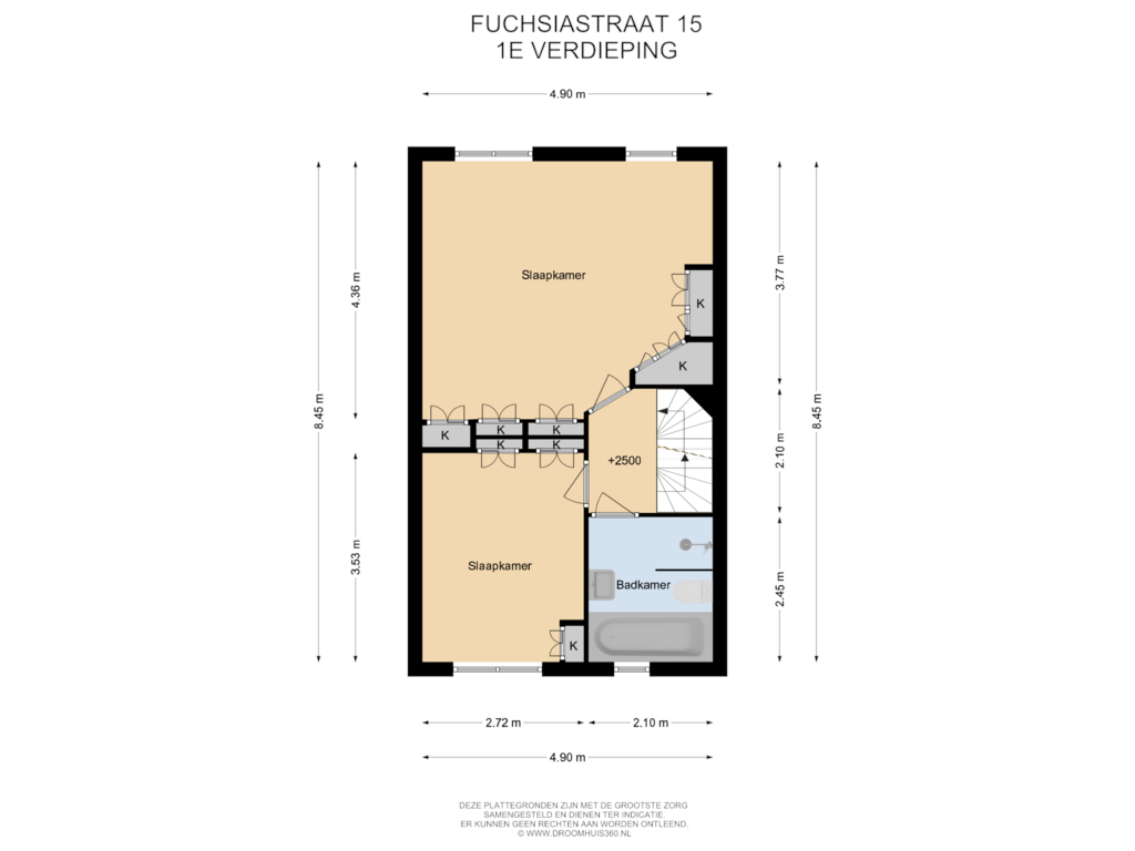 Bekijk plattegrond van 1E Verdieping van Fuchsiastraat 15