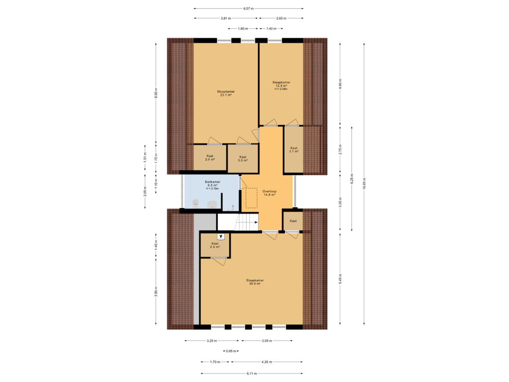 Bekijk plattegrond van 1e verdieping van Vermaning 6