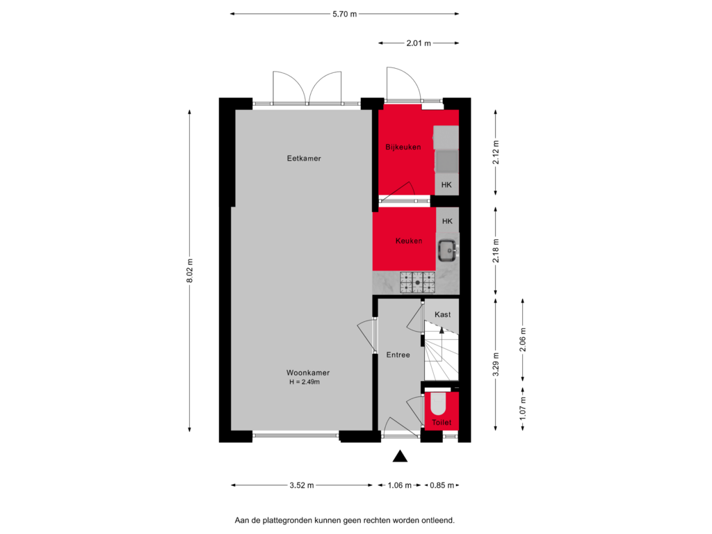 Bekijk plattegrond van Begane grond van Bilwijkerweg 45