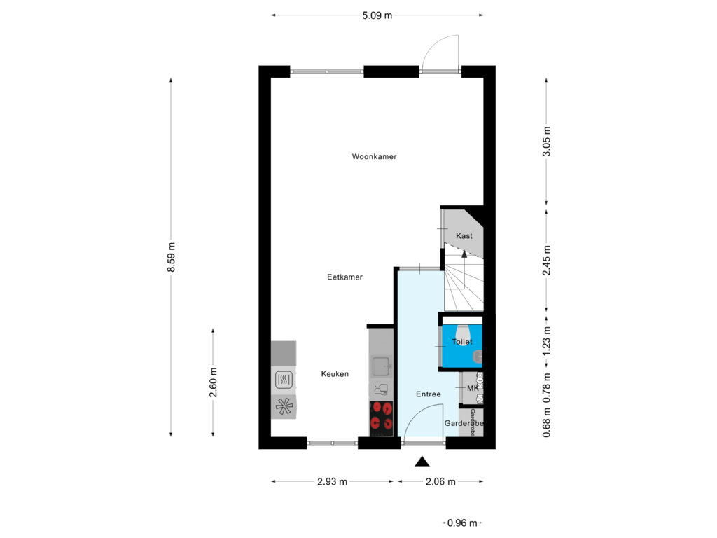 View floorplan of Begane Grond of Schrijnwerkersveste 38