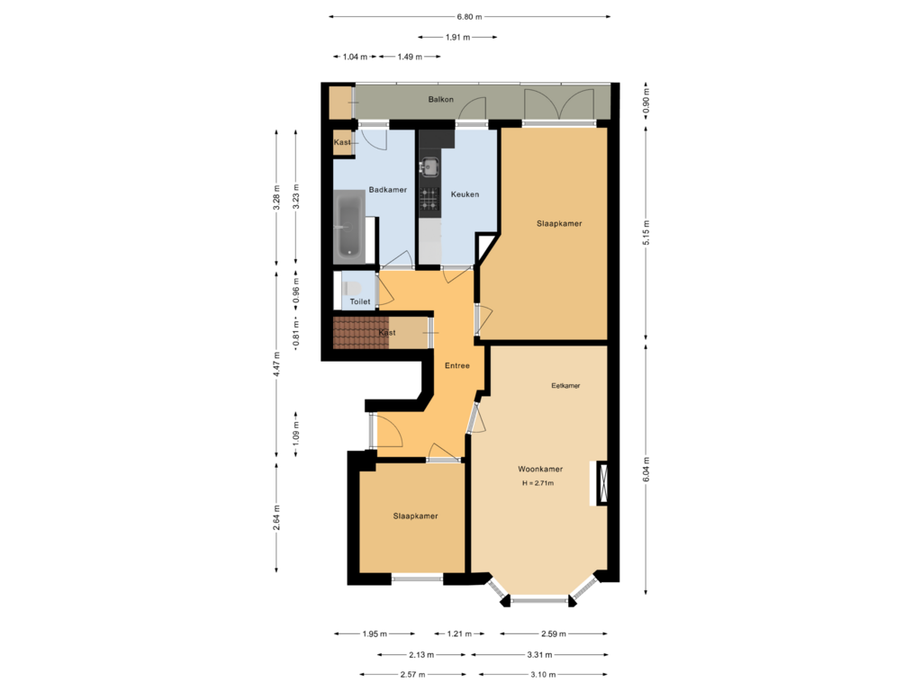 Bekijk plattegrond van Appartement van Kootwijkstraat 101