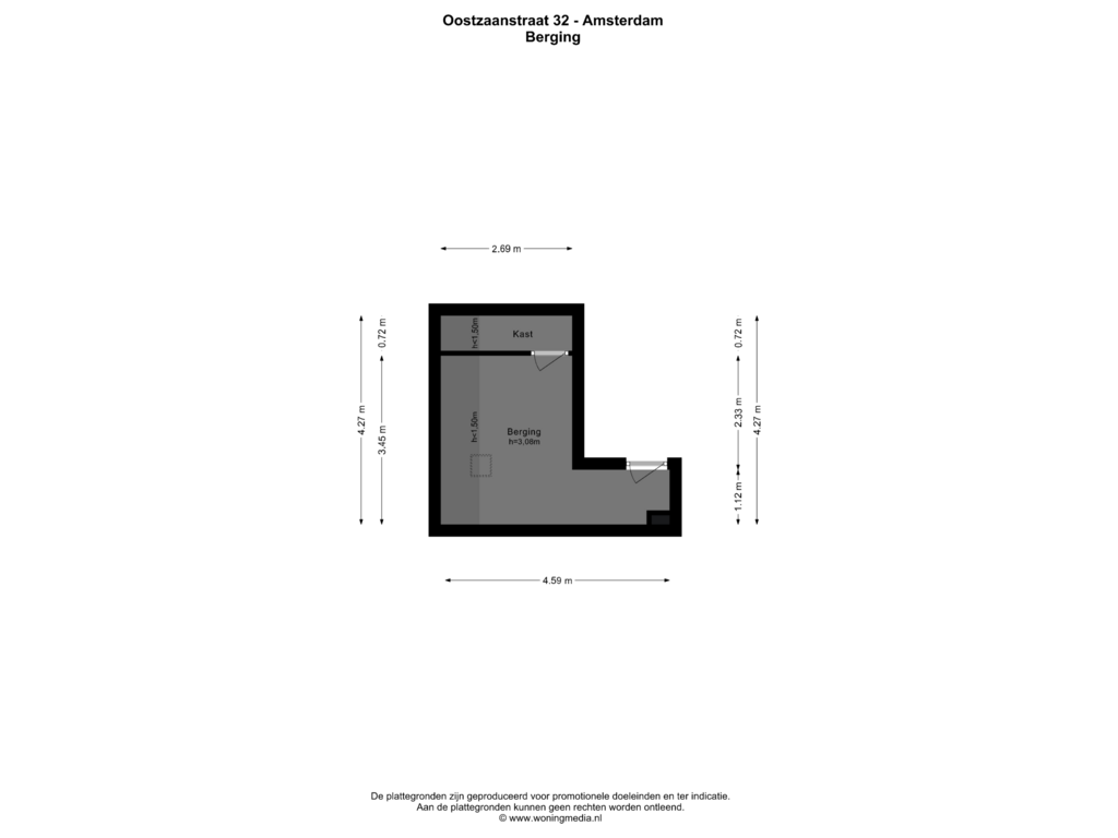 View floorplan of Berging of Oostzaanstraat 32