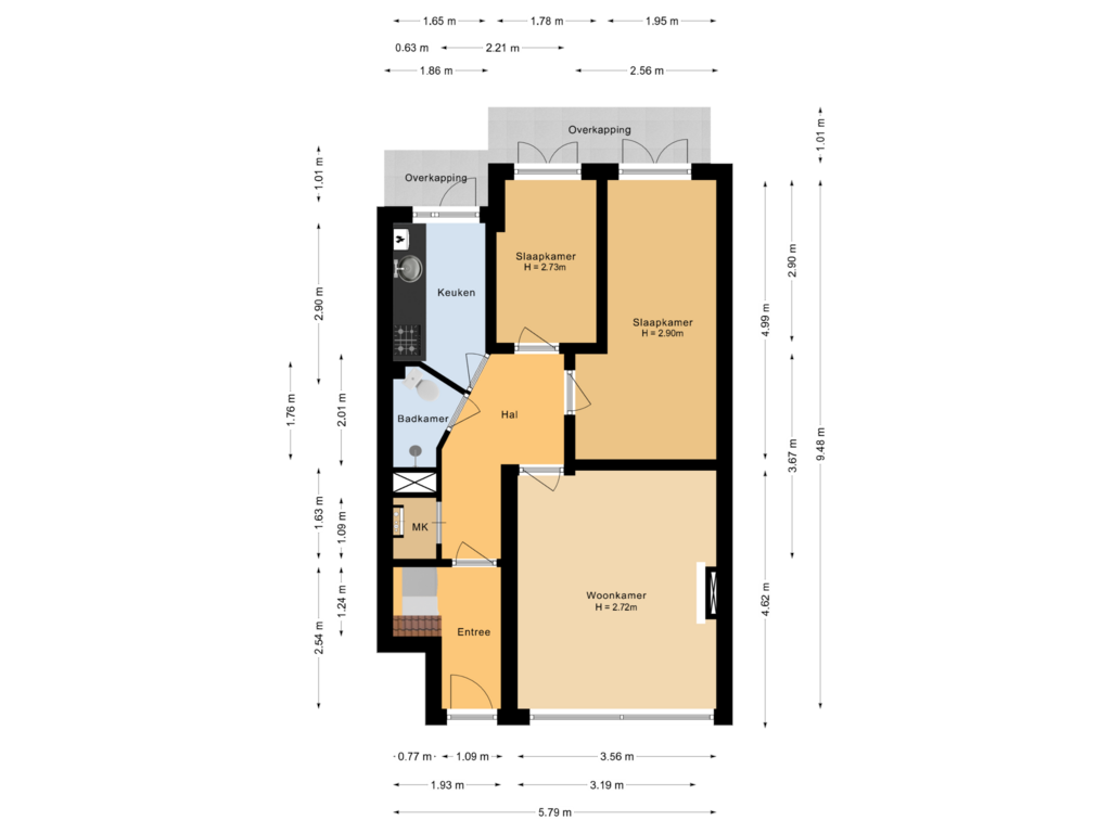 Bekijk plattegrond van Begane grond van Johan Gramstraat 39