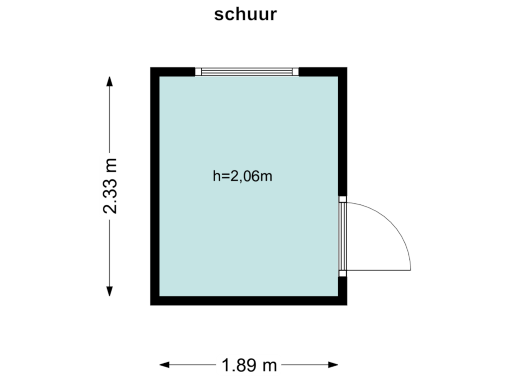 View floorplan of schuur of Zilvermeeuwstraat 14