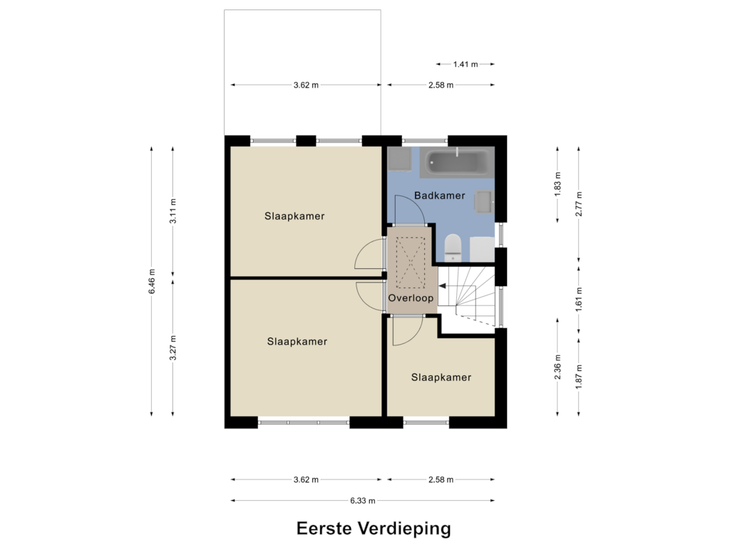 View floorplan of Eerste Verdieping of Meidoornlaan 5