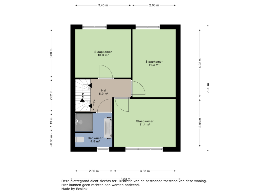 Bekijk plattegrond van 1e verdieping van Ireneplein 10