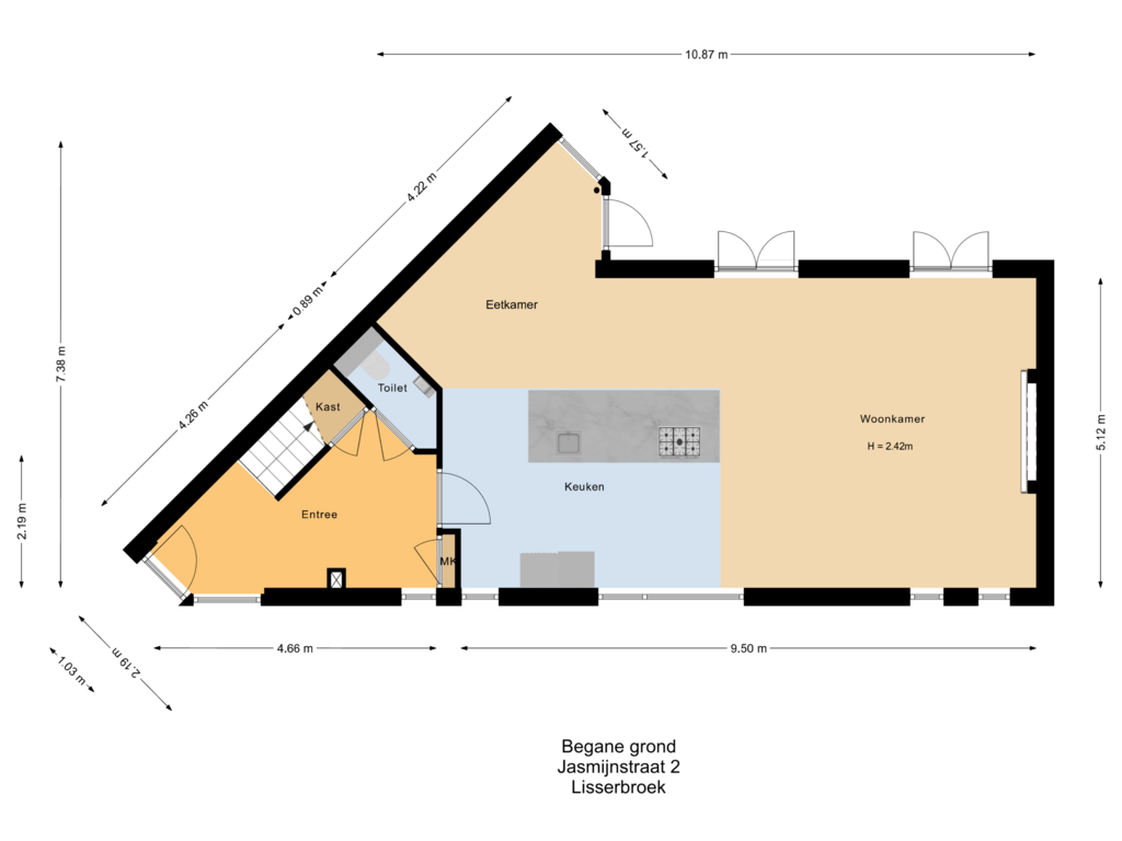 Bekijk plattegrond van Begane grond van Jasmijnstraat 2