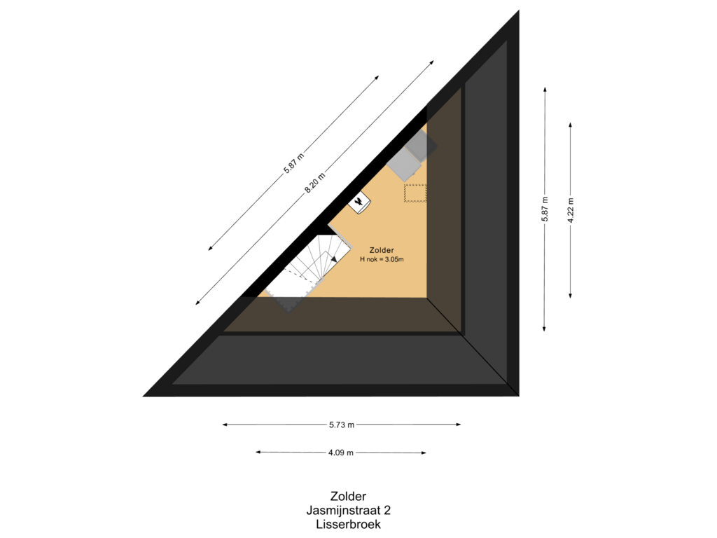 Bekijk plattegrond van Zolder van Jasmijnstraat 2