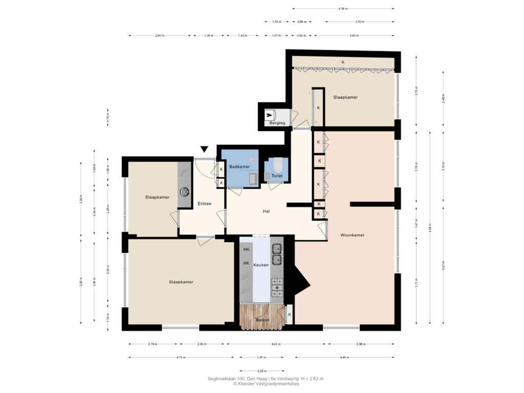 View floorplan of 6e Verdieping of Segbroeklaan 100