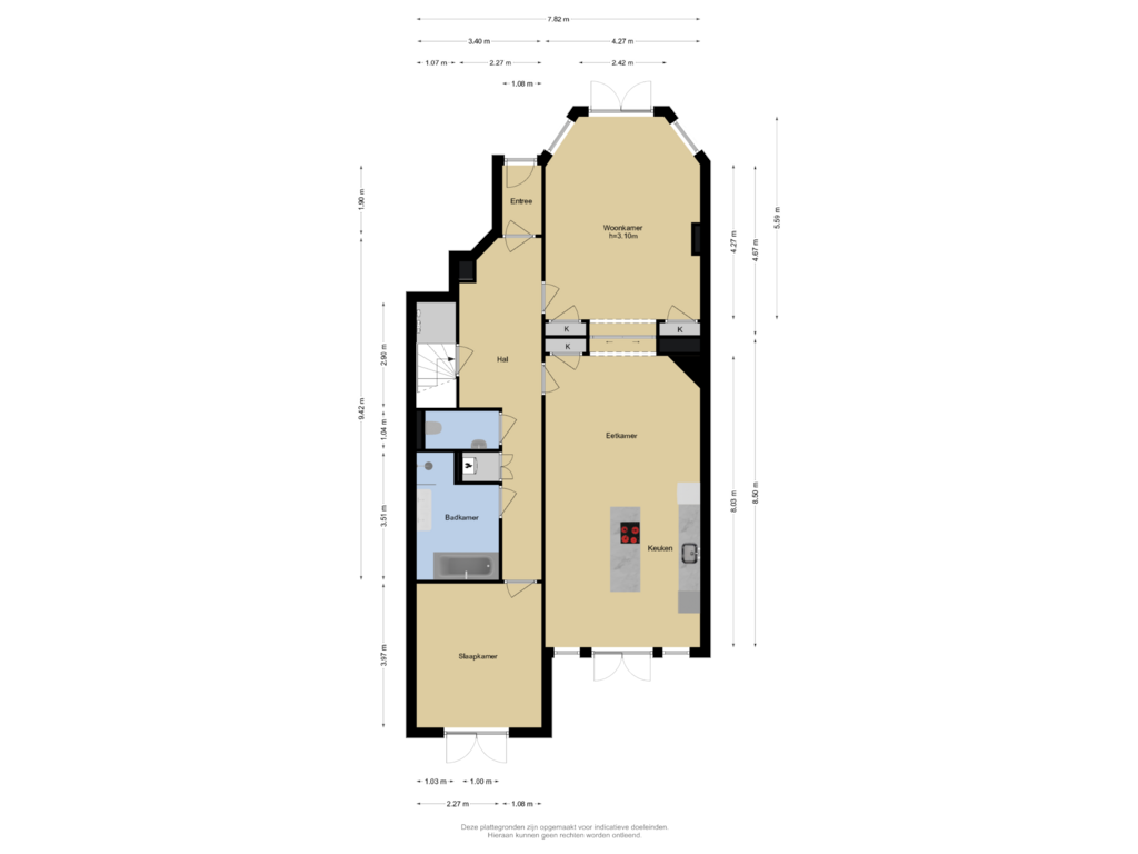 Bekijk plattegrond van Begane grond van Beeklaan 522