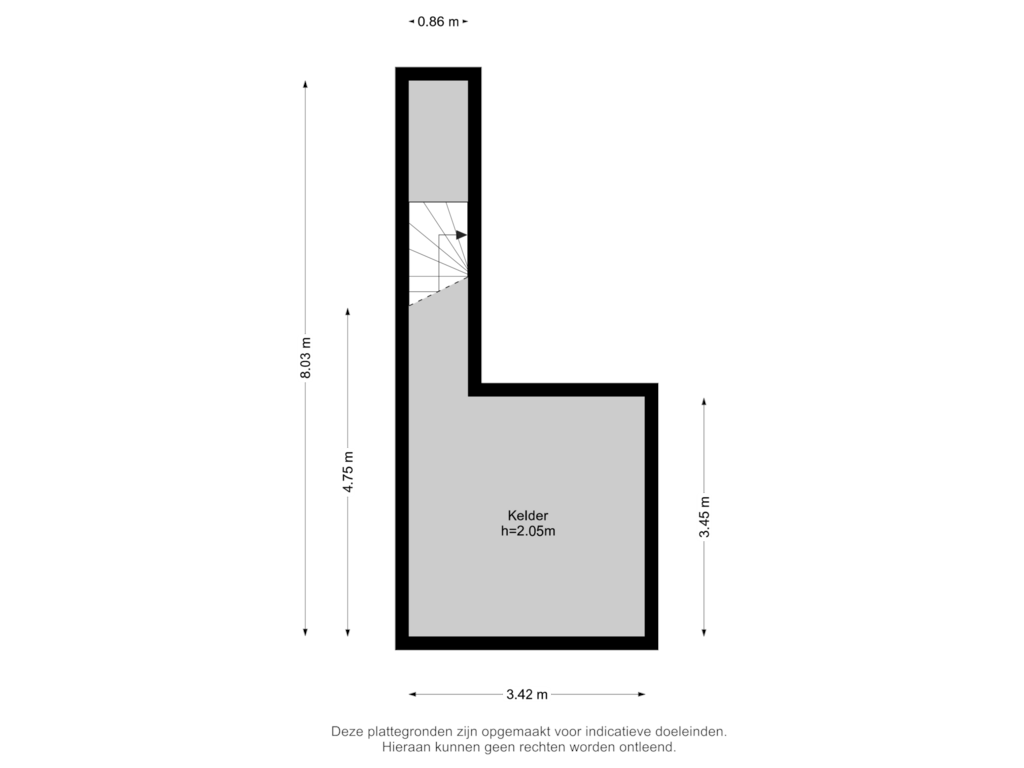 Bekijk plattegrond van Kelder van Beeklaan 522