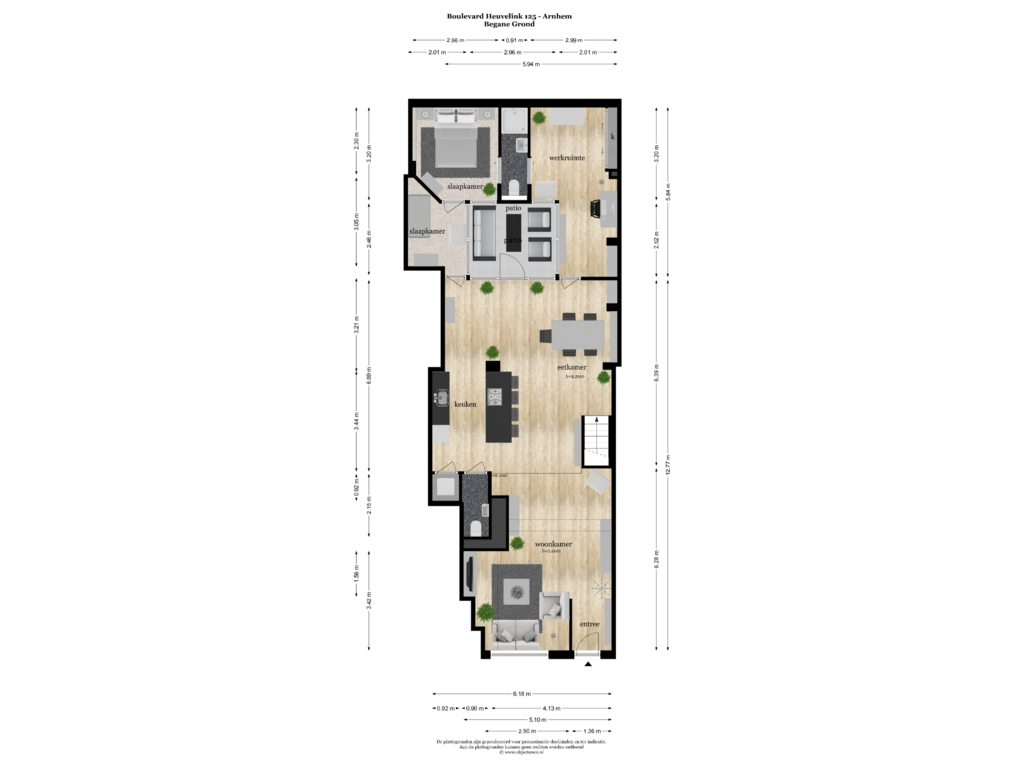 Bekijk plattegrond van BEGANE GROND van Boulevard Heuvelink 125