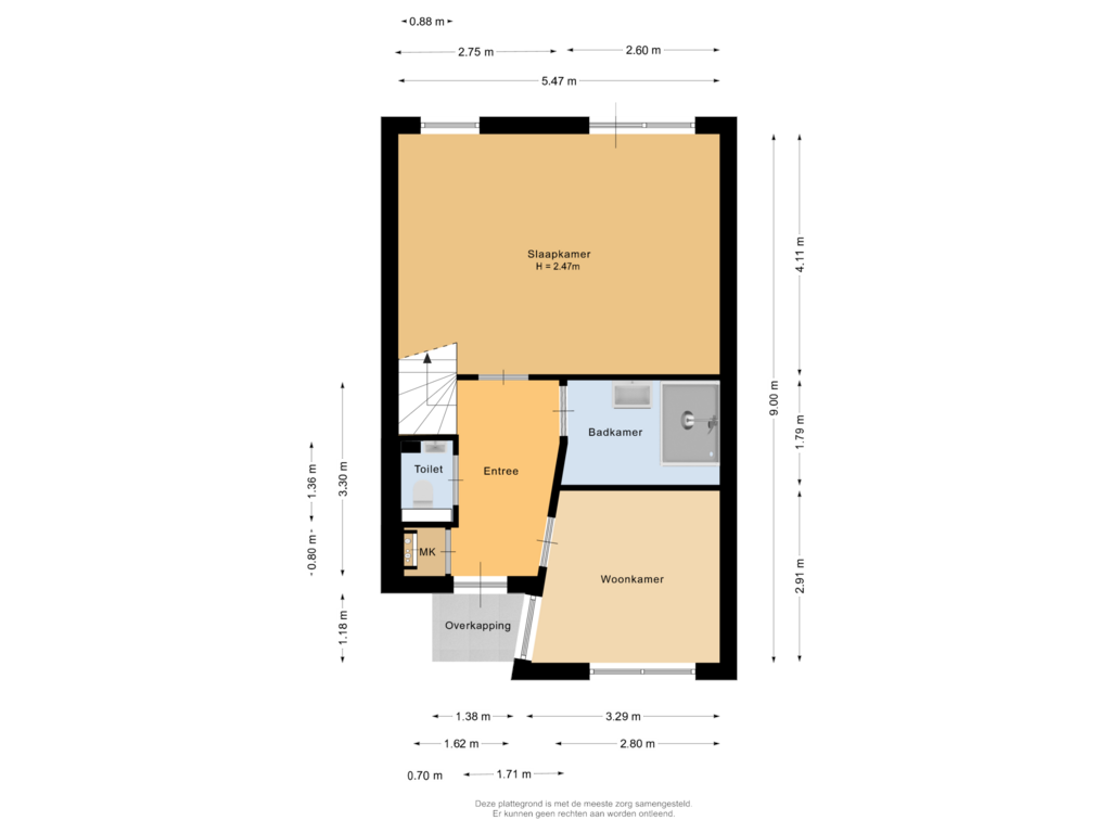 Bekijk plattegrond van Begane grond van Erasmuslaan 1