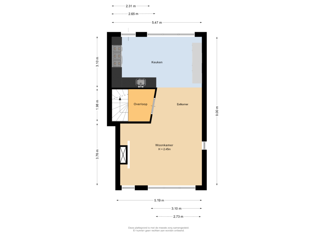 Bekijk plattegrond van Eerste verdieping van Erasmuslaan 1