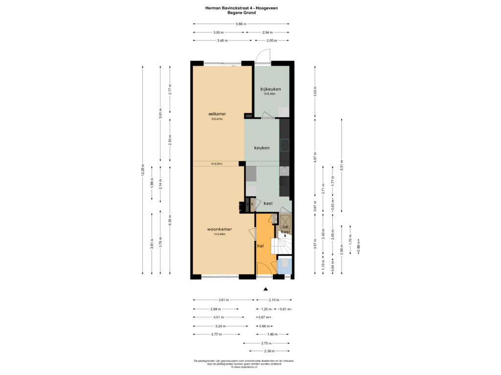 Bekijk plattegrond van BEGANE GROND van Herman Bavinckstraat 4