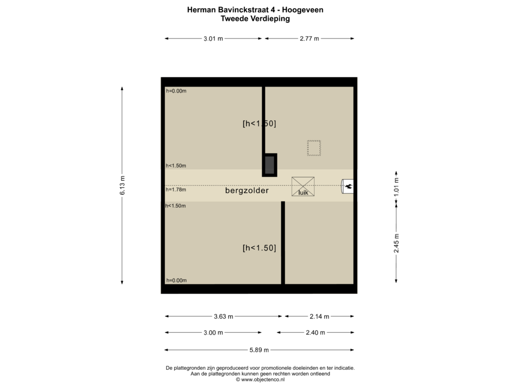 Bekijk plattegrond van TWEEDE VERDIEPING van Herman Bavinckstraat 4