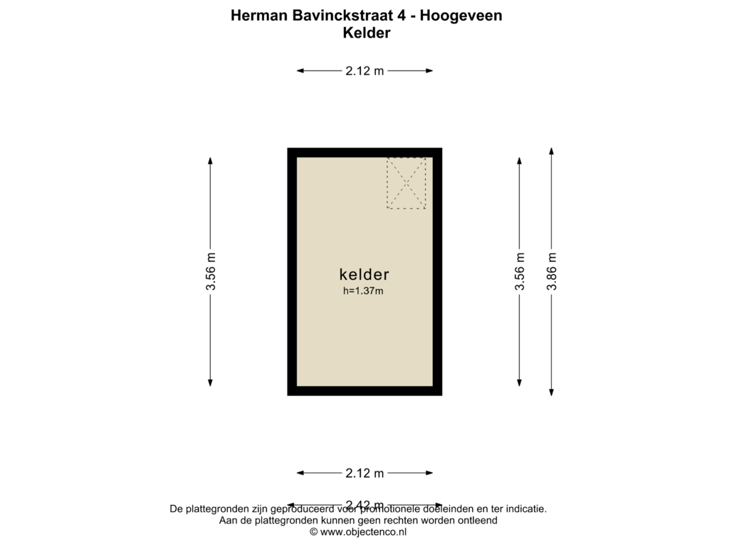 Bekijk plattegrond van KELDER van Herman Bavinckstraat 4