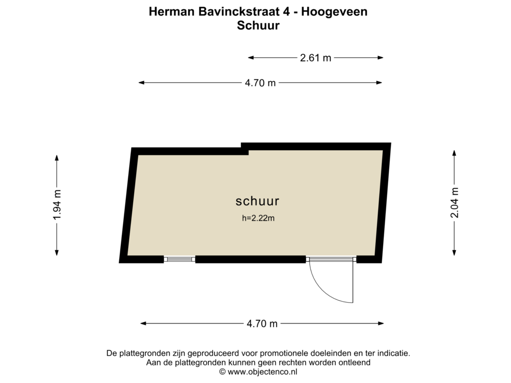 Bekijk plattegrond van SCHUUR van Herman Bavinckstraat 4