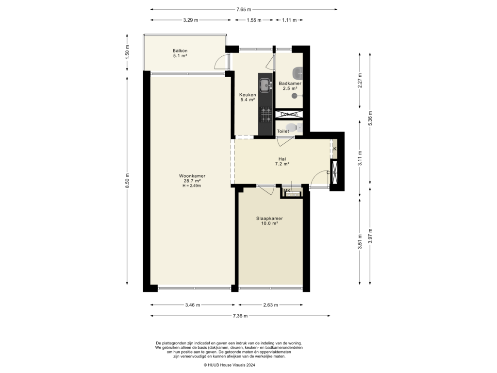 View floorplan of Appartement of Jan Prinsstraat 65