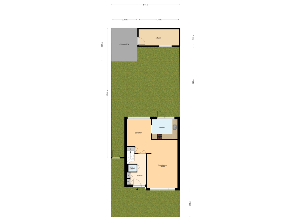 View floorplan of Perceel of Mozartstraat 16