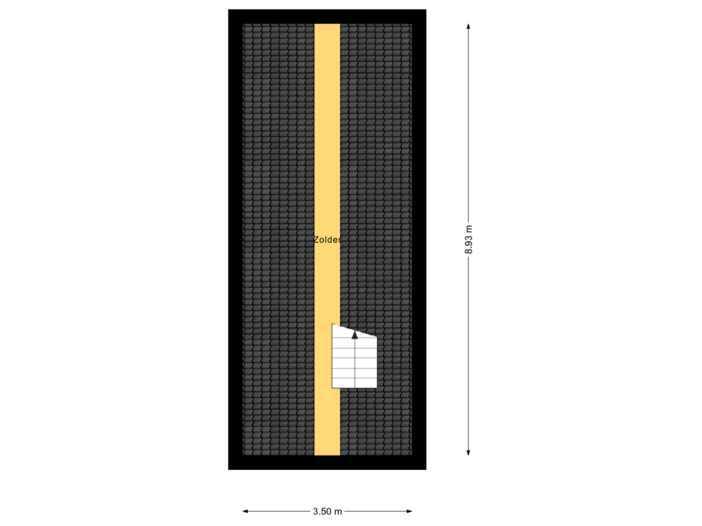 View floorplan of Zolder of Tjaskermolen 53