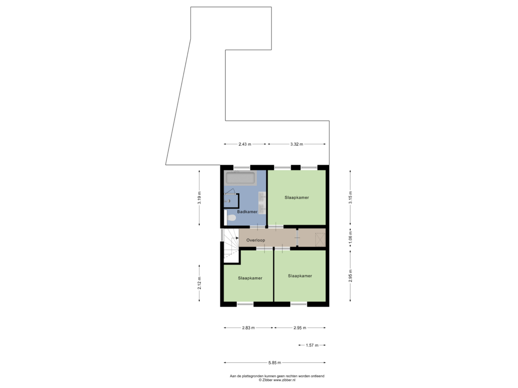 Bekijk plattegrond van Eerste Verdieping van Kerkweg 14