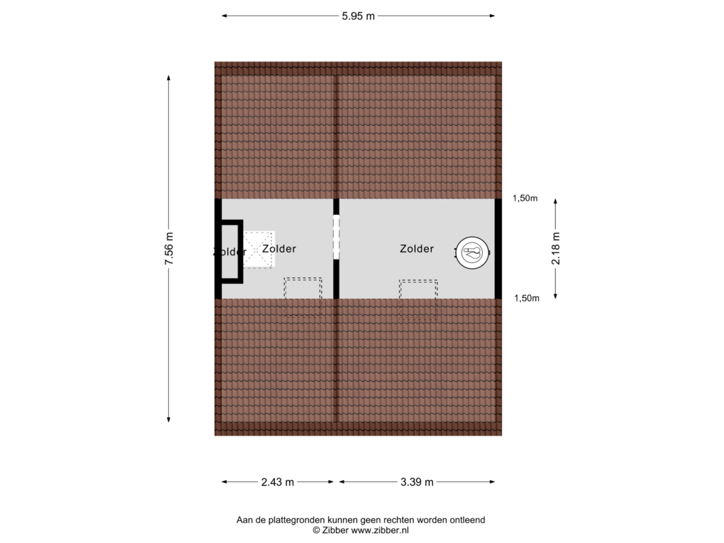 Bekijk plattegrond van Zolder van Kerkweg 14