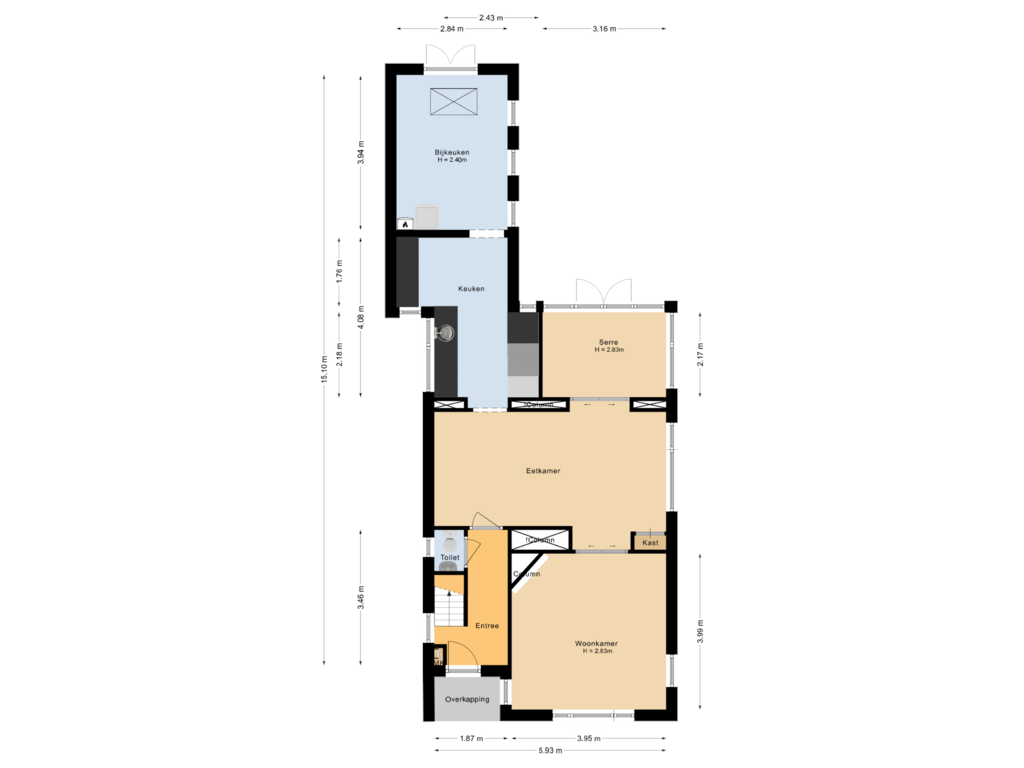 Bekijk plattegrond van Begane grond van Vinkenlaan 31