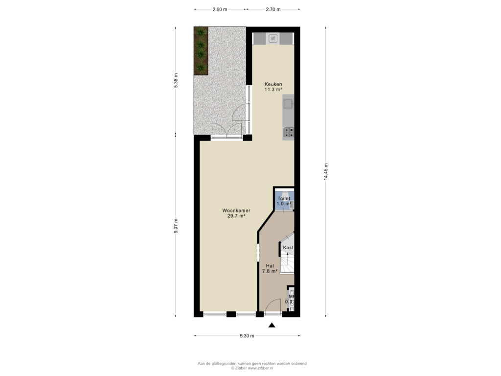 Bekijk plattegrond van Begane grond tuin van Kievitdwarsstraat 12