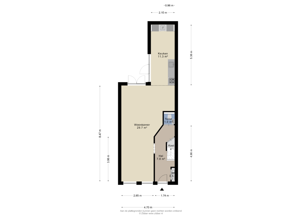 Bekijk plattegrond van Begane grond van Kievitdwarsstraat 12