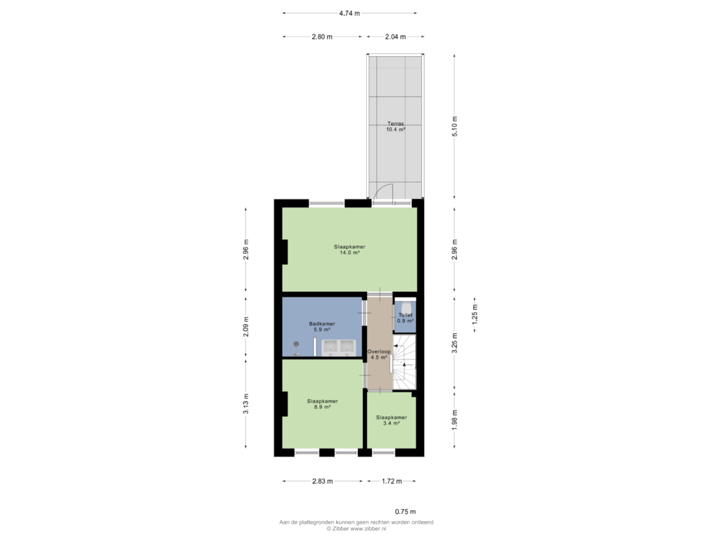 Bekijk plattegrond van Eerste verdieping van Kievitdwarsstraat 12