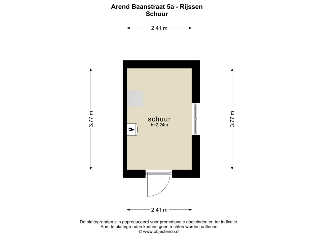 Bekijk plattegrond van SCHUUR van Arend Baanstraat 5-A