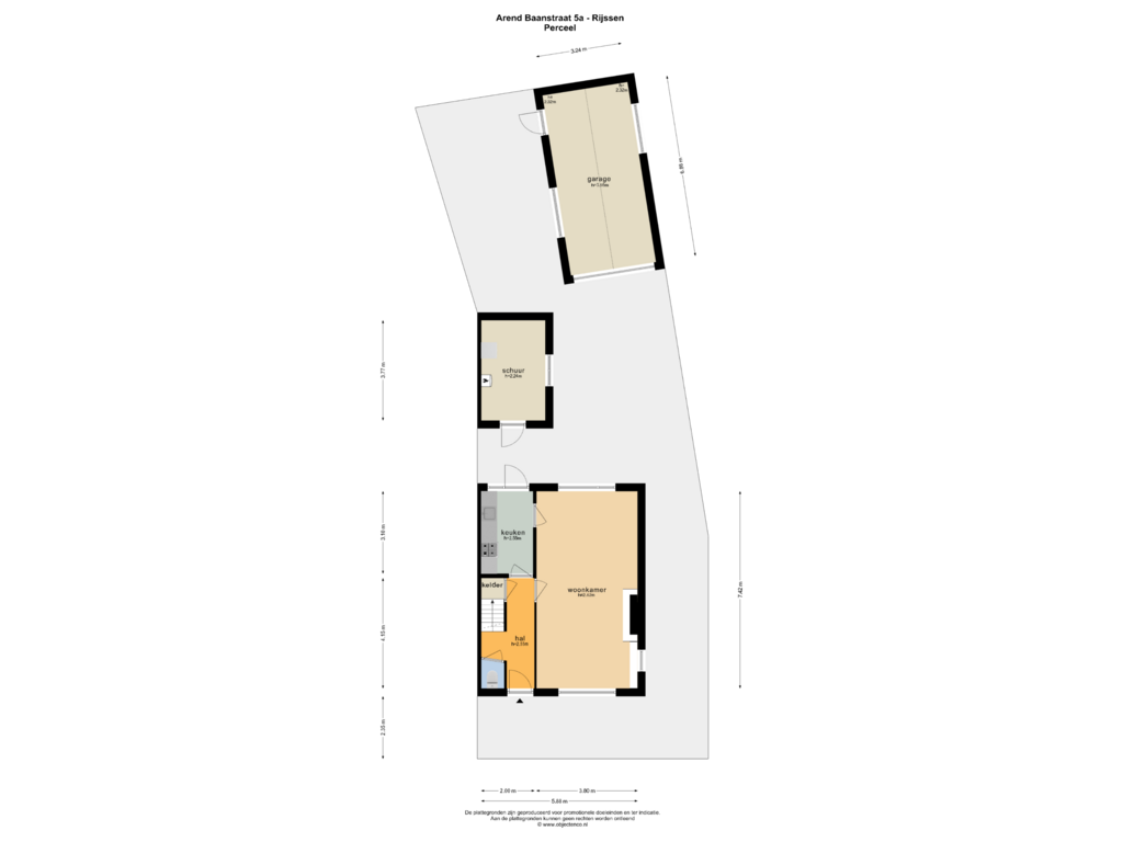 Bekijk plattegrond van PERCEEL van Arend Baanstraat 5-A