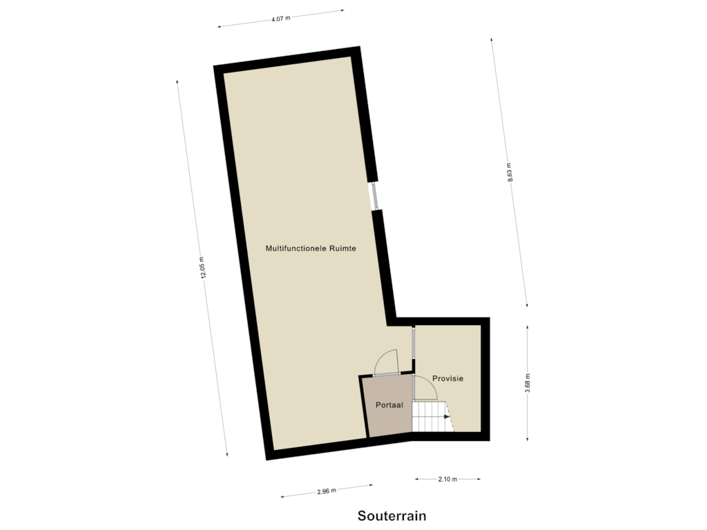 View floorplan of Souterrain of Harrie Carisstraat 1