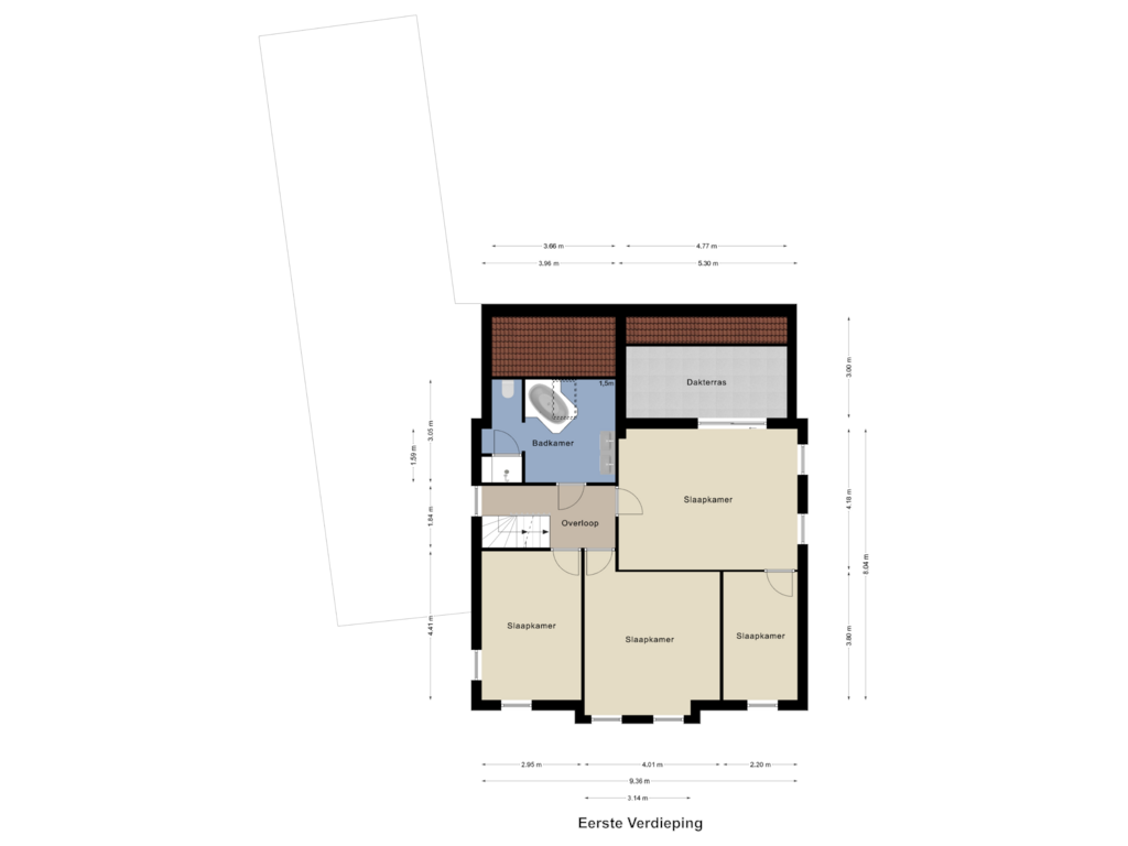 View floorplan of Eerste Verdieping of Harrie Carisstraat 1