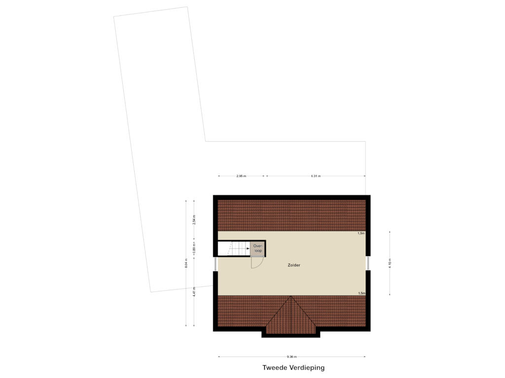 View floorplan of Tweede Verdieping of Harrie Carisstraat 1