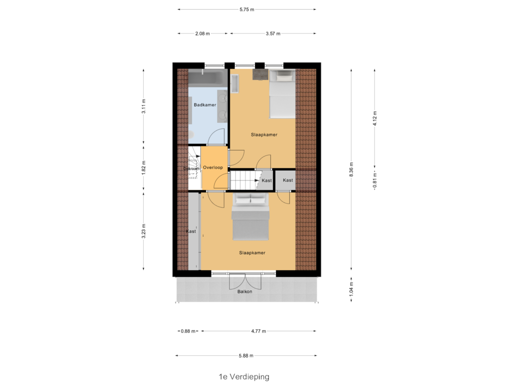 Bekijk plattegrond van 1e Verdieping van Twelloseweg 14