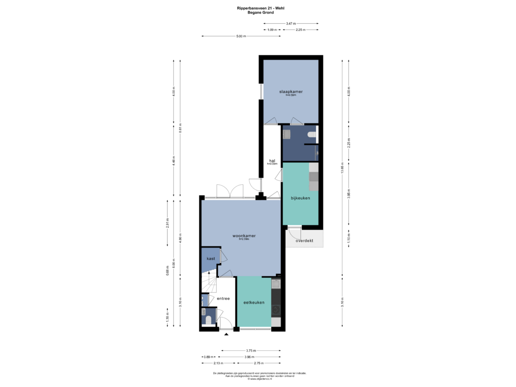 View floorplan of BEGANE GROND of Ripperbansveen 21