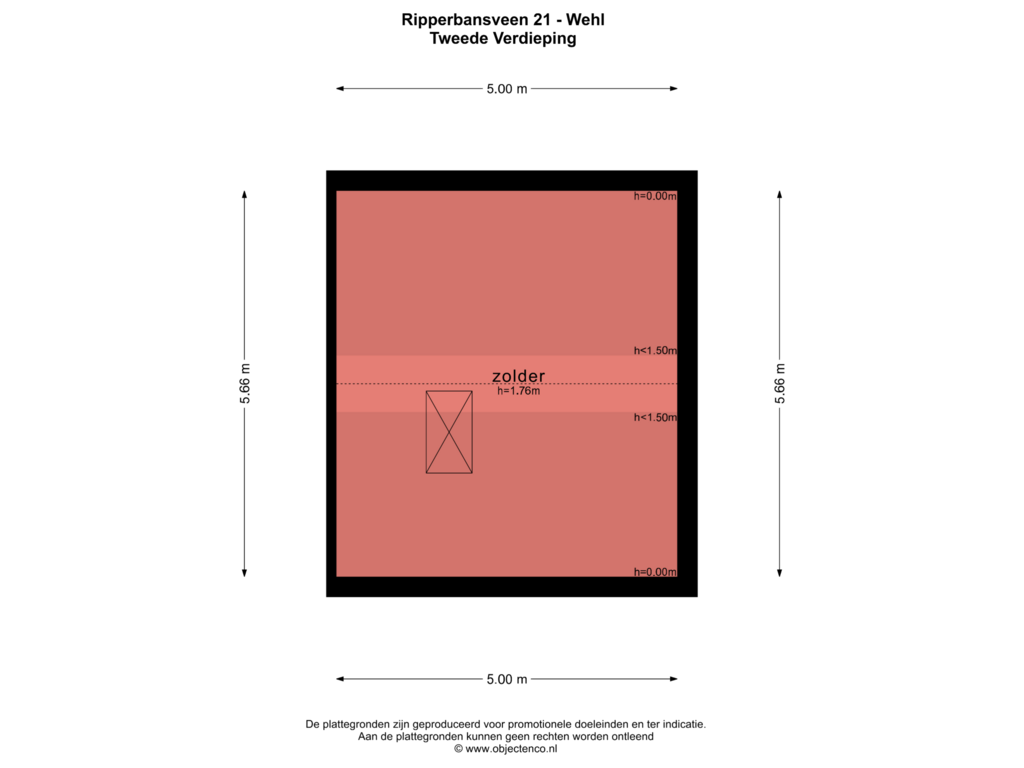 View floorplan of TWEEDE VERDIEPING of Ripperbansveen 21