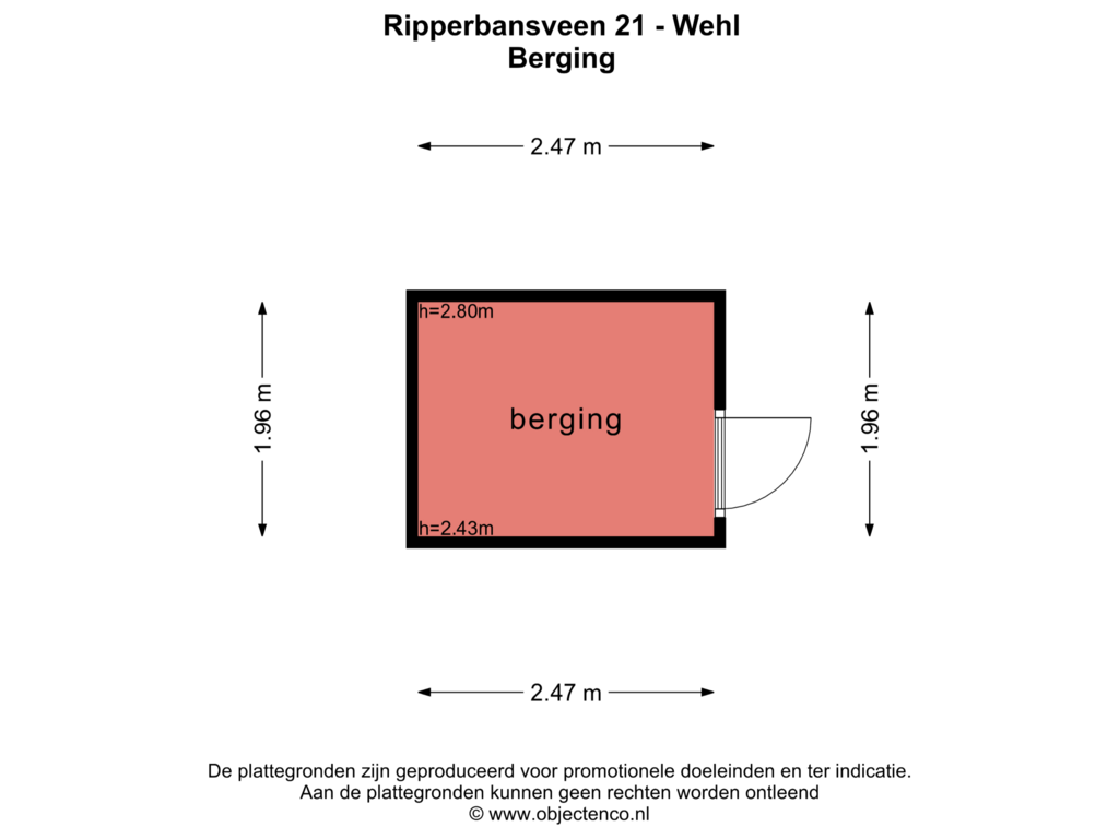 View floorplan of BERGING of Ripperbansveen 21