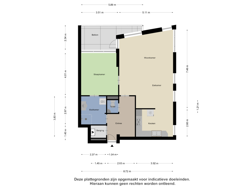 Bekijk plattegrond van Appartement van Slotlaan 15