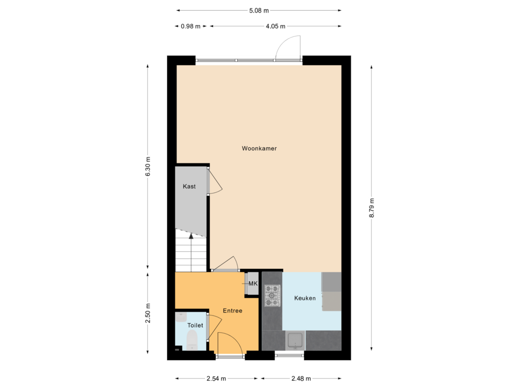 View floorplan of Begane Grond of Koningspage 90