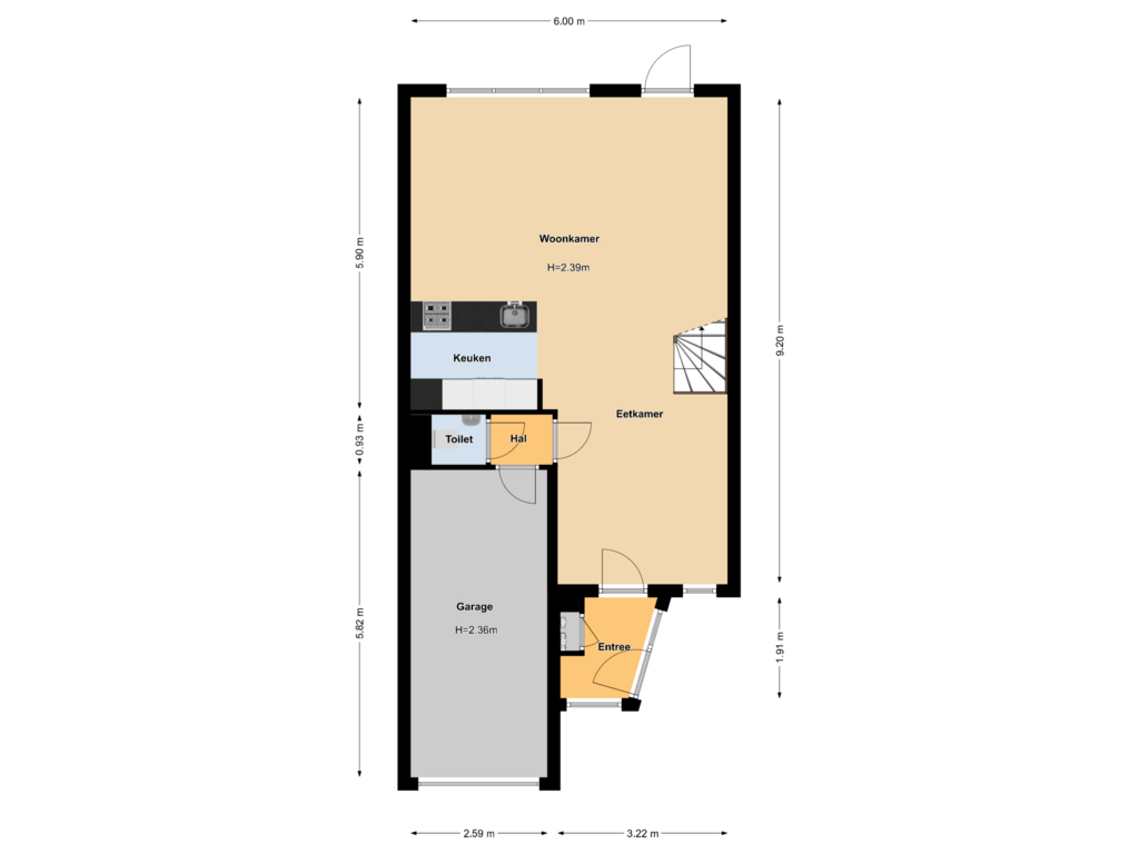 Bekijk plattegrond van Begane grond van Zoete Ermgaard 6