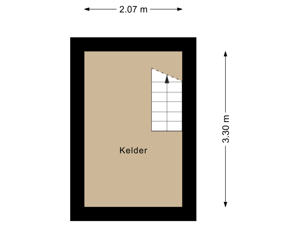 View floorplan of Kelder of Kerkweg 14