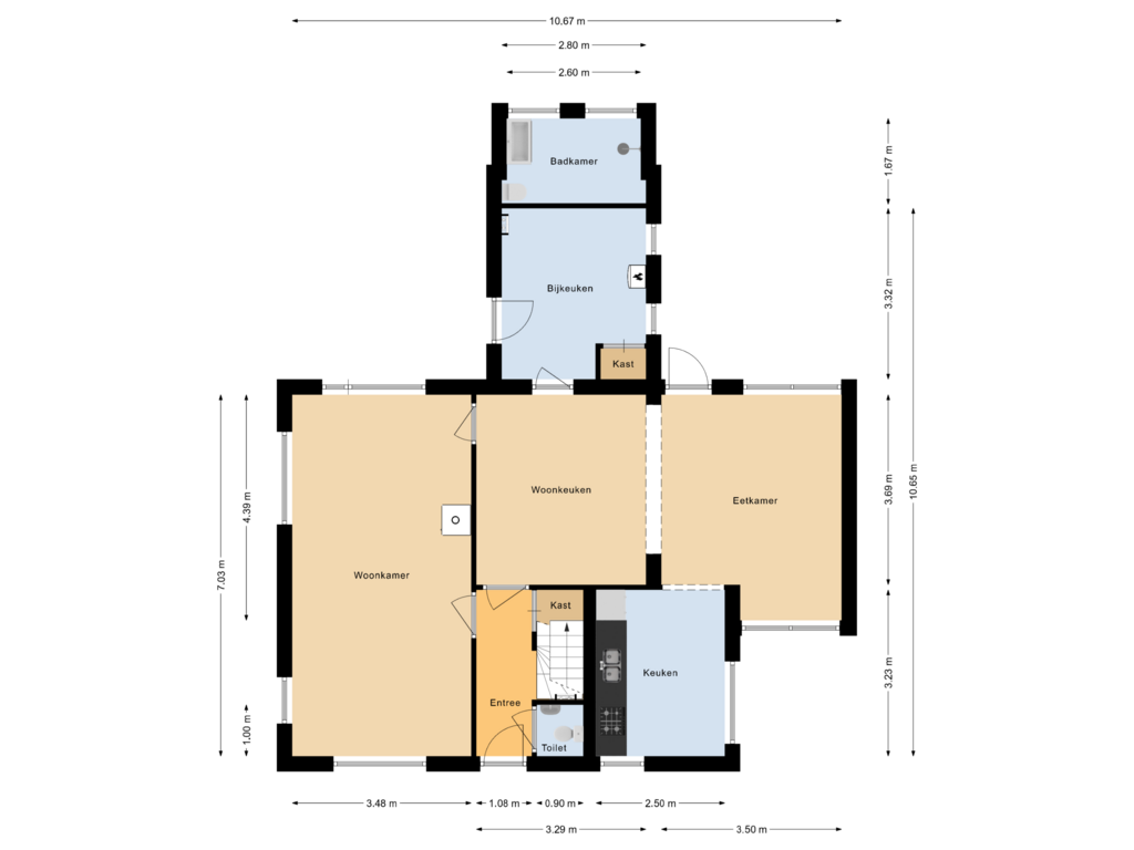 View floorplan of Begane grond of Kerkweg 14